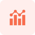 Data analytics symbol in orange