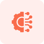 Gear and circuit icon
